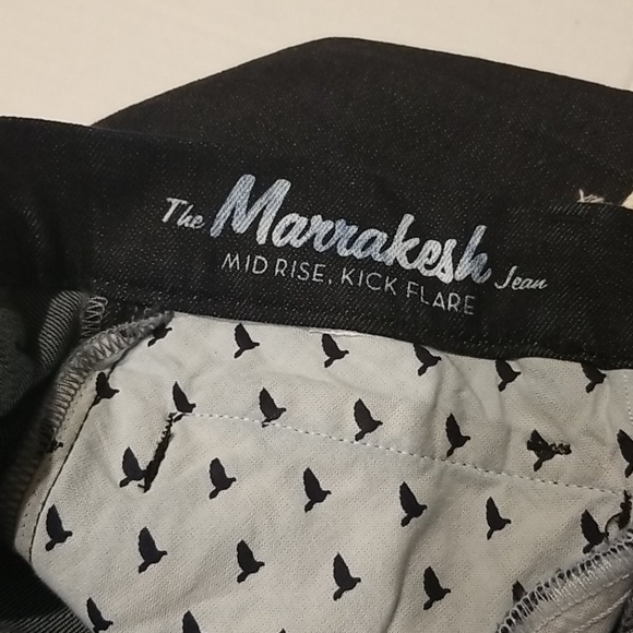 ANTHROPOLOGIE size 25 MIH mid rise kick flare raw wash blue Marrakesh jeans new - Picture 7 of 8